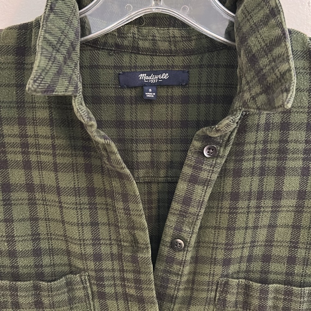 Madewell Women’s Boyshirt oversized Flannel.100% Cotton Size Small. Hunter Green - Picture 3 of 11